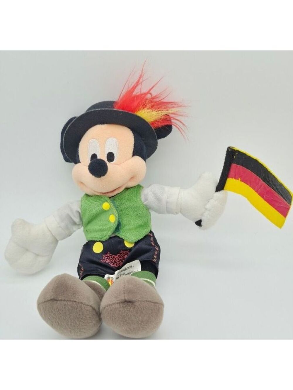 Disney Mickey Mouse Germany Bavarian Costume Plush w German Flag